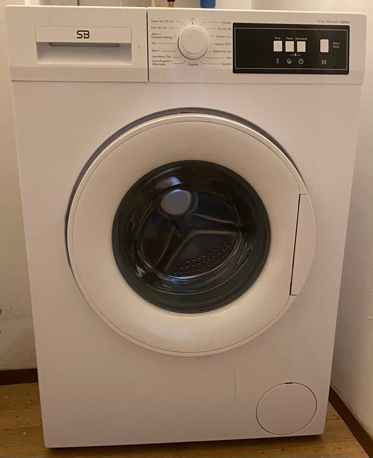 Te koop: SB Wasmachine, Witgoed en Apparatuur, Wasmachines, Ophalen, Zo goed als nieuw, 1200 tot 1600 toeren, 85 tot 90 cm