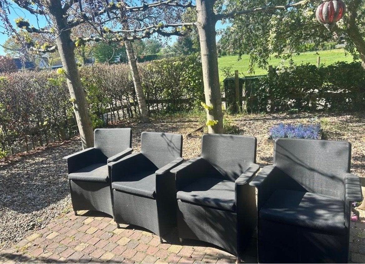 4 Luxe Tuinstoelen - Zitten Heerlijk, Ophalen, Gebruikt, Wicker