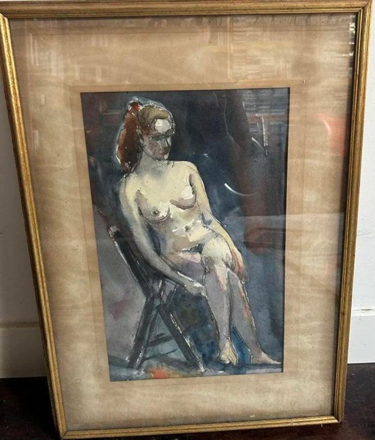 Jan van der Veer: naakt portret (aquarel), Ophalen