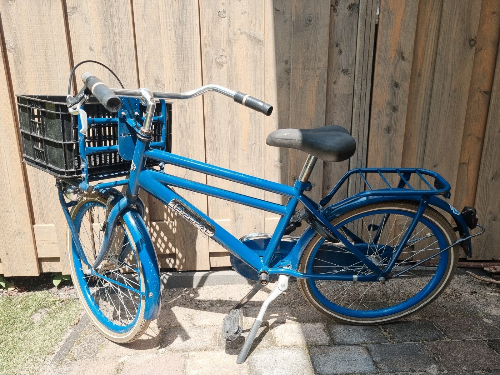 Popal jongens Transporterfiets 22 inch - Blauw, Fietsen en Brommers, Fietsen | Jongens, Ophalen, Terugtraprem, 22 inch, Gebruikt