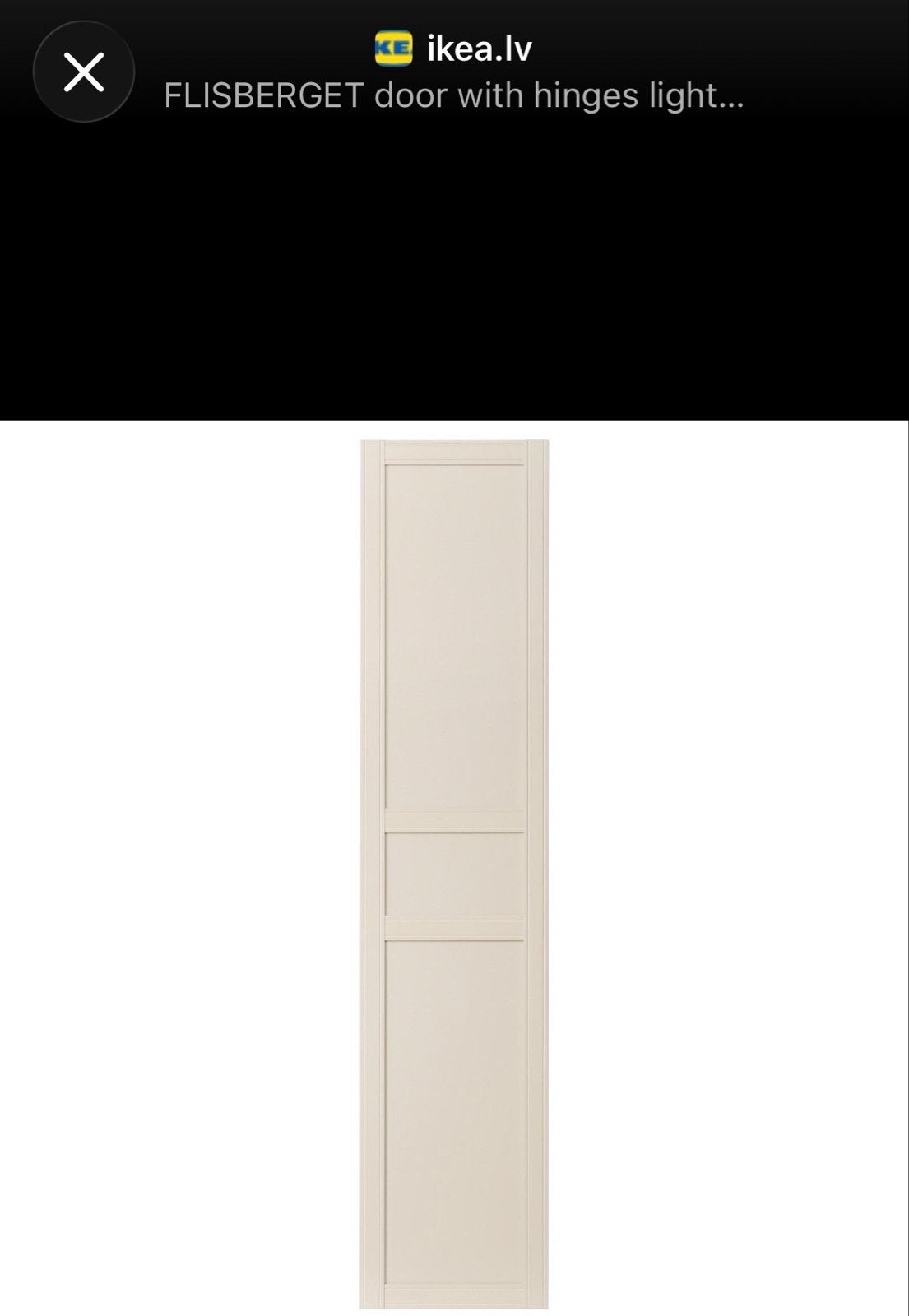 IKEA FLISBERGET deur lichtbeige 50x229 4 stuks, Huis en Inrichting, Ophalen, 200 cm of meer, Zo goed als nieuw, 25 tot 50 cm