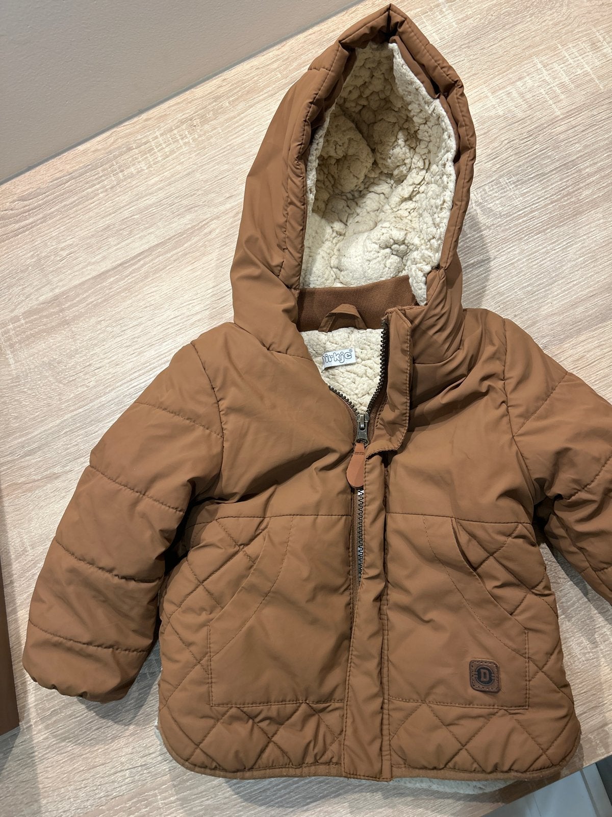 Baby winterjas - bruin, gevoerd, Ophalen, Zo goed als nieuw, Jongen of Meisje