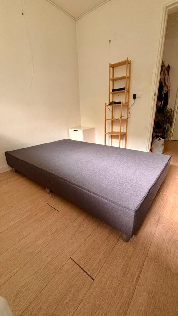 Bed boxspring bed (met eventueel matras), Ophalen, Zo goed als nieuw, Twijfelaar, 120 cm