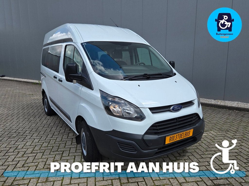 Ford Transit Custom 2.0 TDCI L1H2 | Rolstoelbus | lage kmsta, Auto's, Voorwielaandrijving, Stof, Gebruikt, Zwart