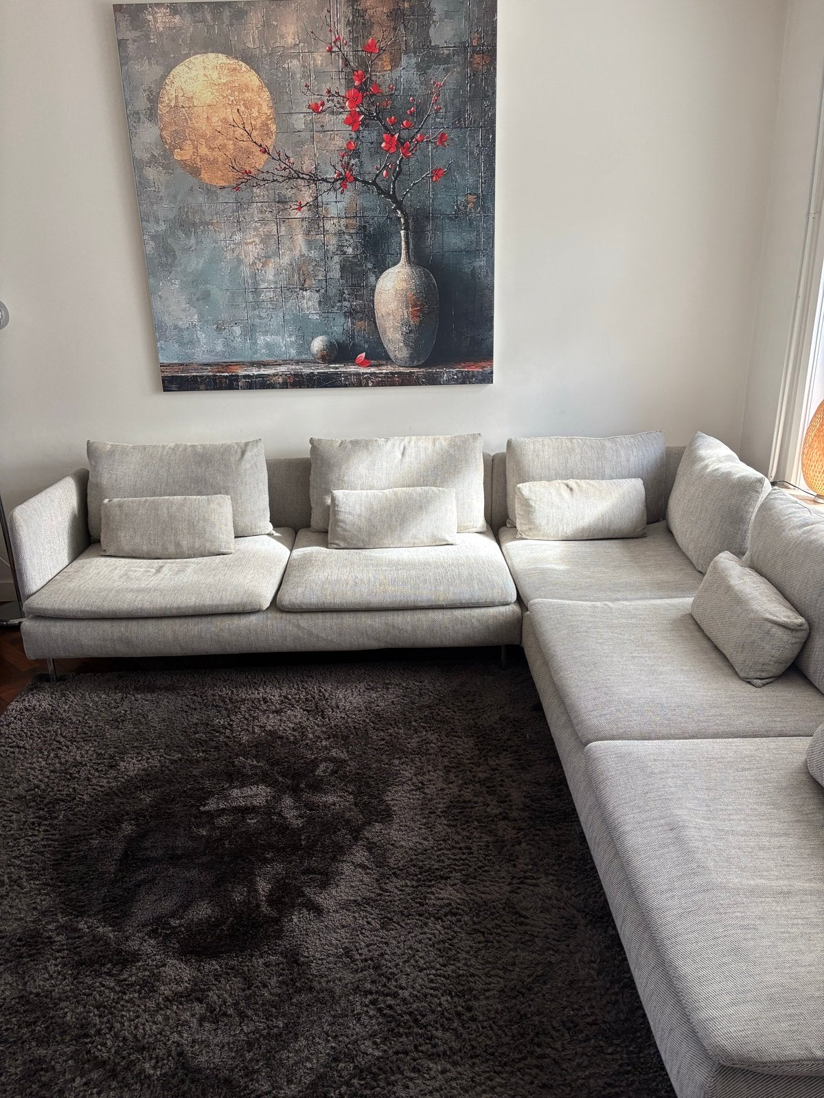 IKEA SÖDERHAMN Hoekbank VIARP beige/bruin, Ophalen, 250 tot 300 cm, Hoekbank, 75 tot 100 cm