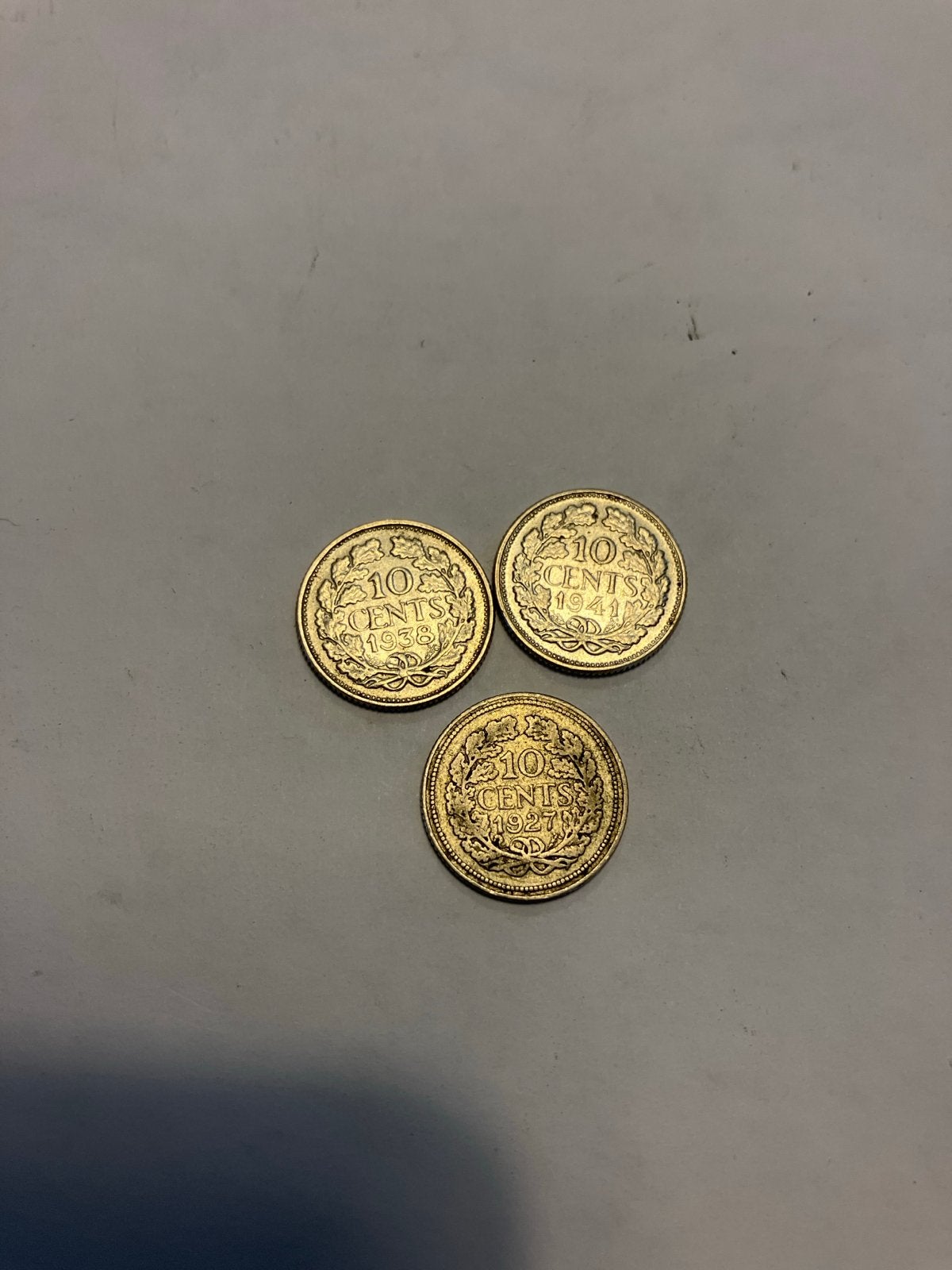 Set van 3 zilveren dubbeltjes Koningin Wilhelmina, Zilver, 10 cent, Koningin Wilhelmina, Verzenden