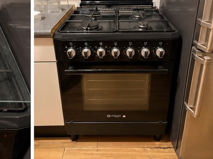 Gasfornuis met oven – 4 pits – zwart, Ophalen, Gebruikt, 4 kookzones, Gas