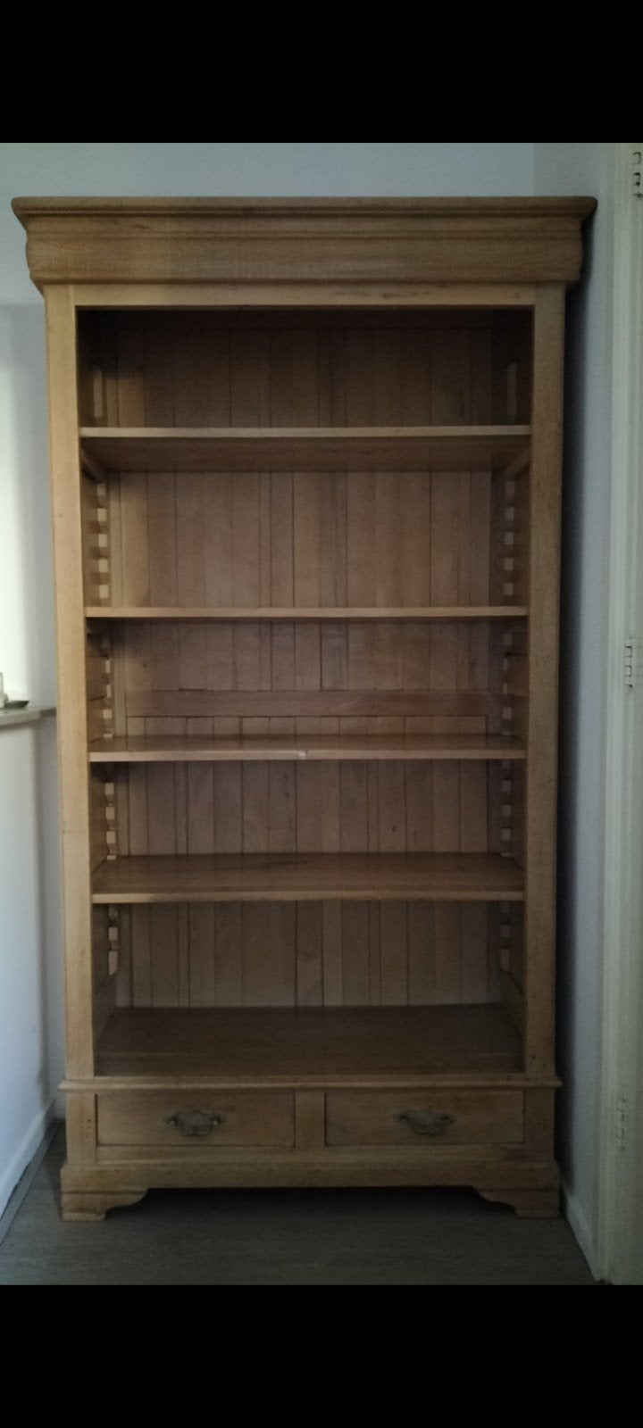 Massief licht eiken boekenkast met verstelbare planken - 196, Huis en Inrichting, Ophalen, Met plank(en), Gebruikt, 100 tot 150 cm