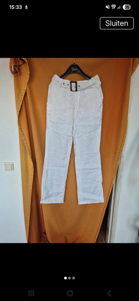 Witte linnen broek van Yaya, maat 38, Maat 38/40 (M), Wit, Ophalen of Verzenden, Zo goed als nieuw