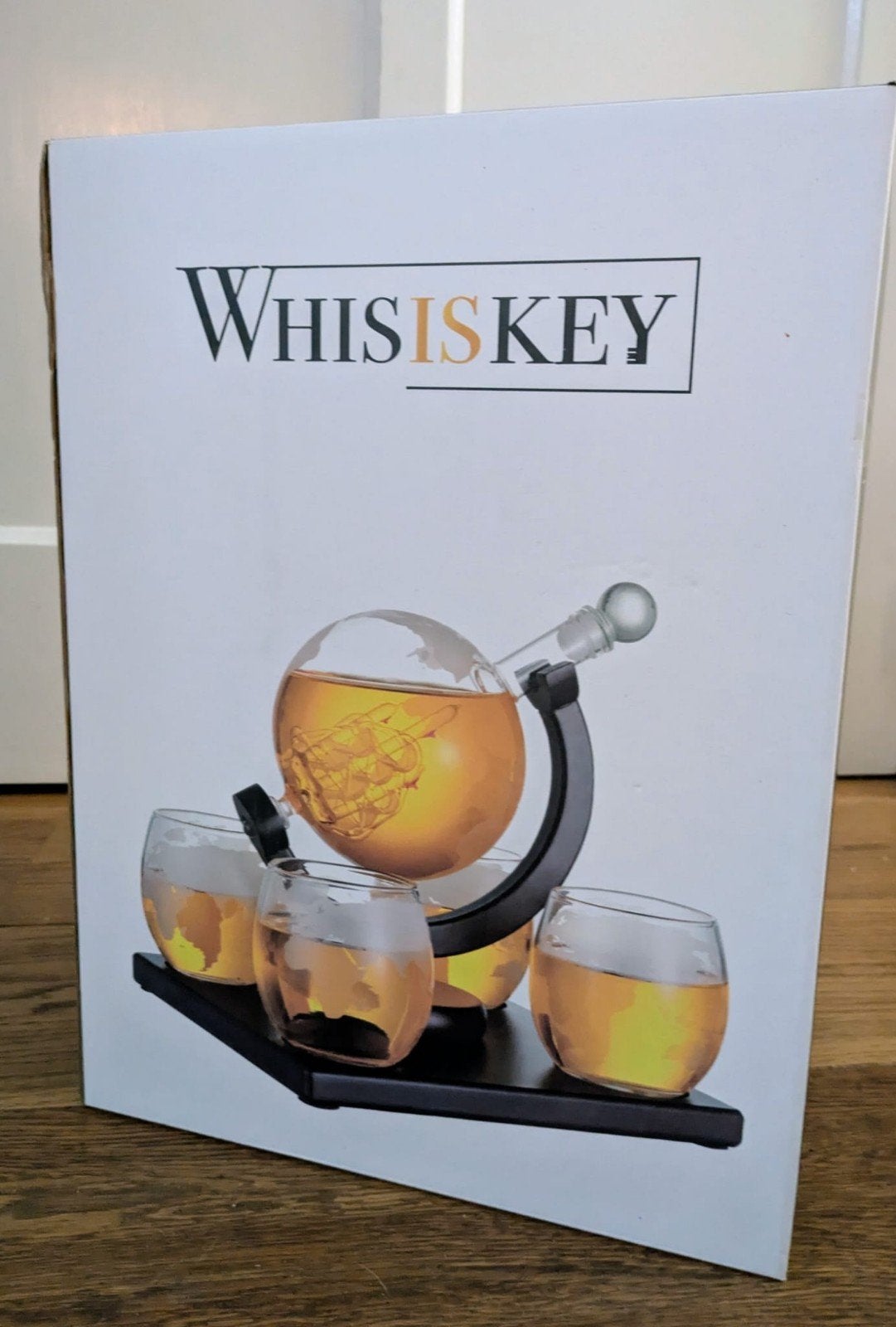 Whiskey Karaf Set met Glazen - Wereldbol Design, Ophalen, Nieuw