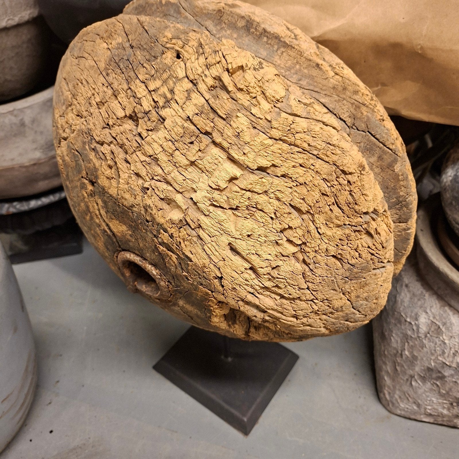 Antiek Wagenwiel - Decoratief Houten Wiel, Ophalen of Verzenden