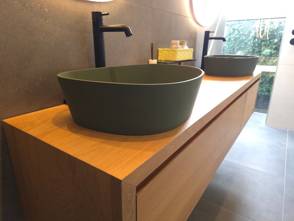 NIEUW Badmeubelset massief eiken 180x45x37cm, Huis en Inrichting, Ophalen, Overige typen, Nieuw, Minder dan 100 cm