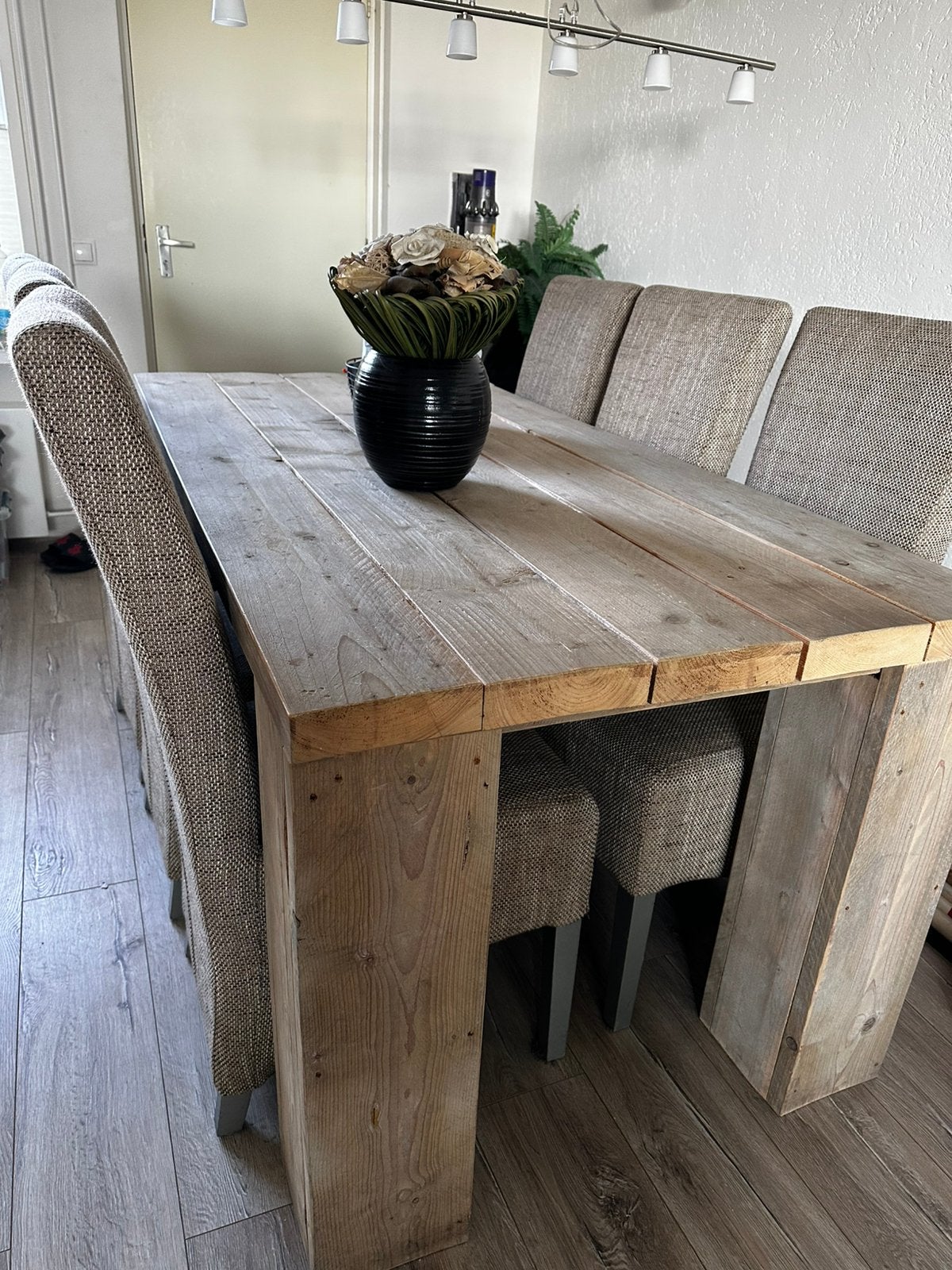 Eetkamertafel met 6 stoelen, Ophalen, Gebruikt, 4 tot 6 stoelen