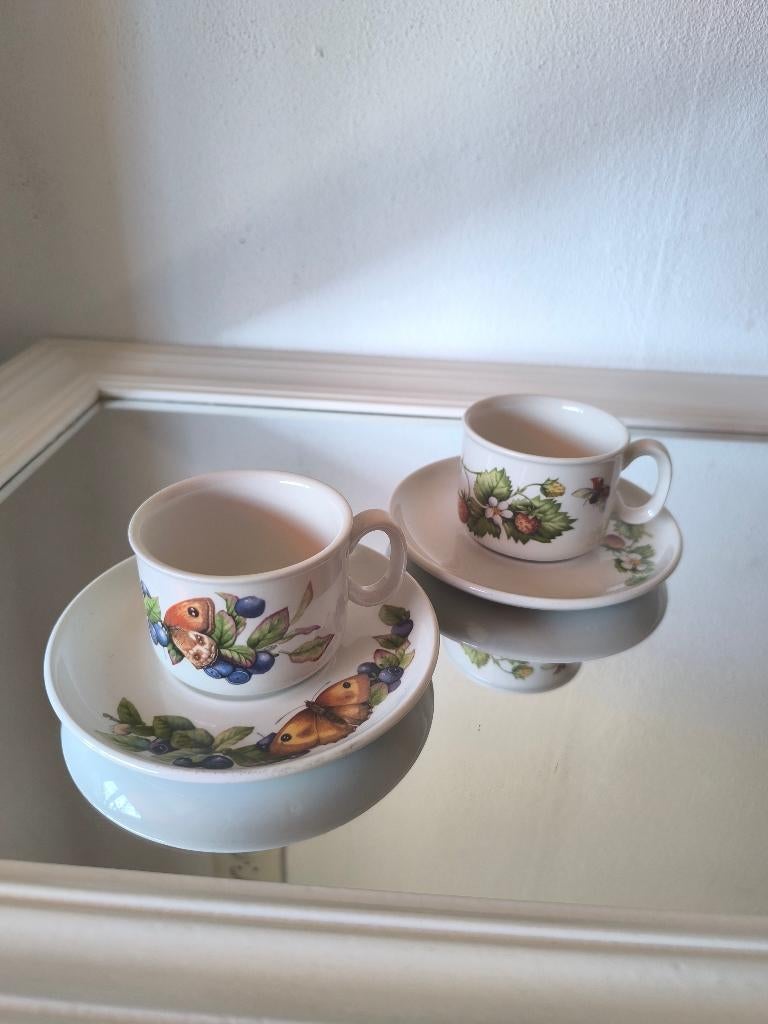 Vintage theekopjes & schotels – J&G Meakin Libelle, Ophalen of Verzenden