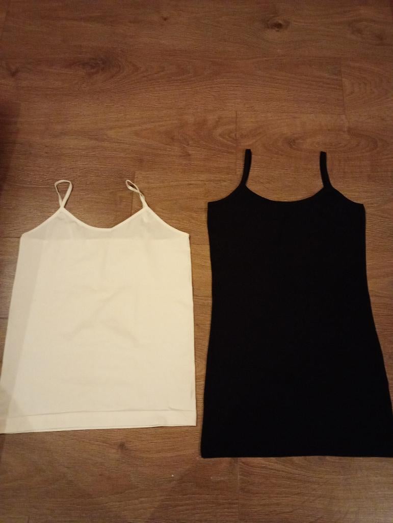 2 mooie spaghetti hemden mt L/XL, Ophalen of Verzenden, Wit, Hemd