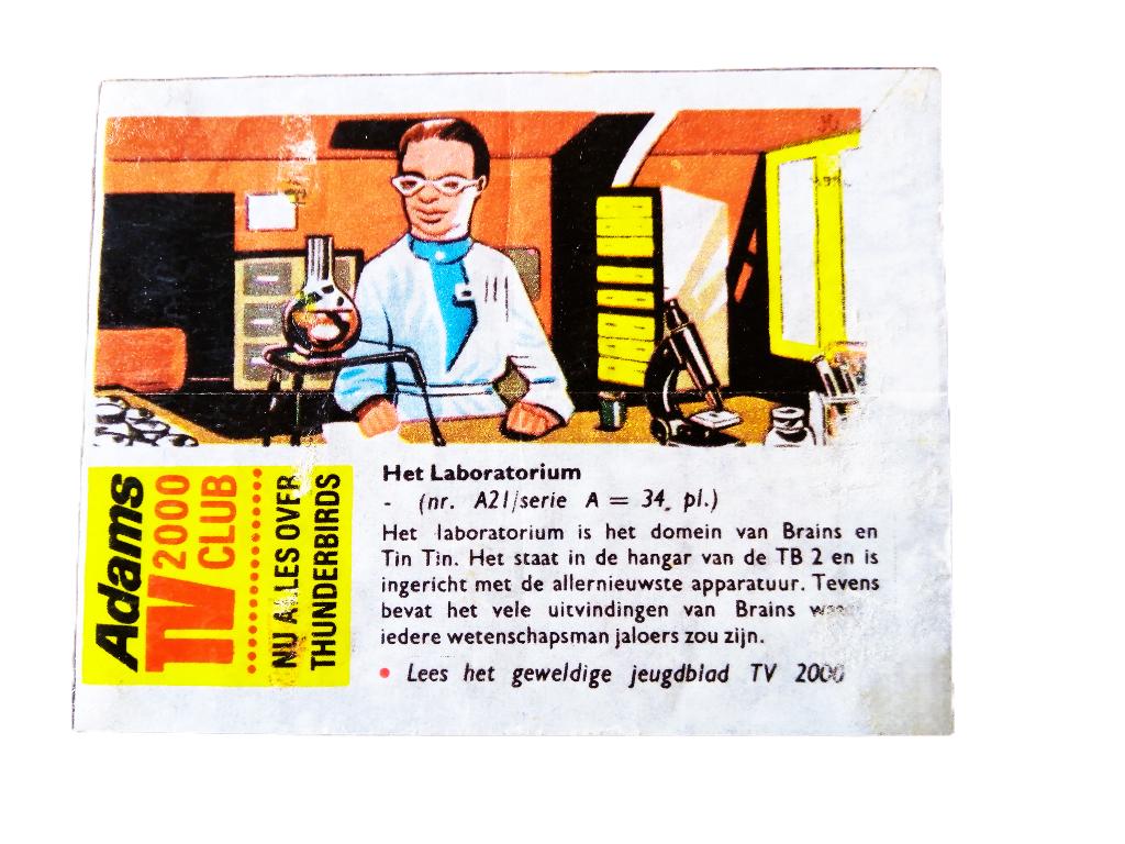 thunderbirds Nr.A12*1966*-laboratorium-adams serie tv 2000, Ophalen of Verzenden, Gebruikt, Tv, Foto of Kaart