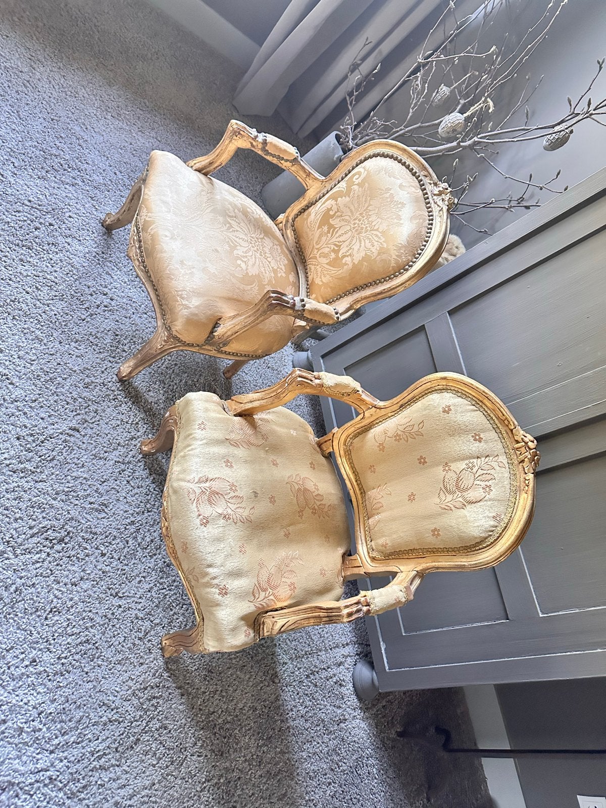 2 Antieke Louis XV Stijl Fauteuils, barok, kinderformaat!, Ophalen