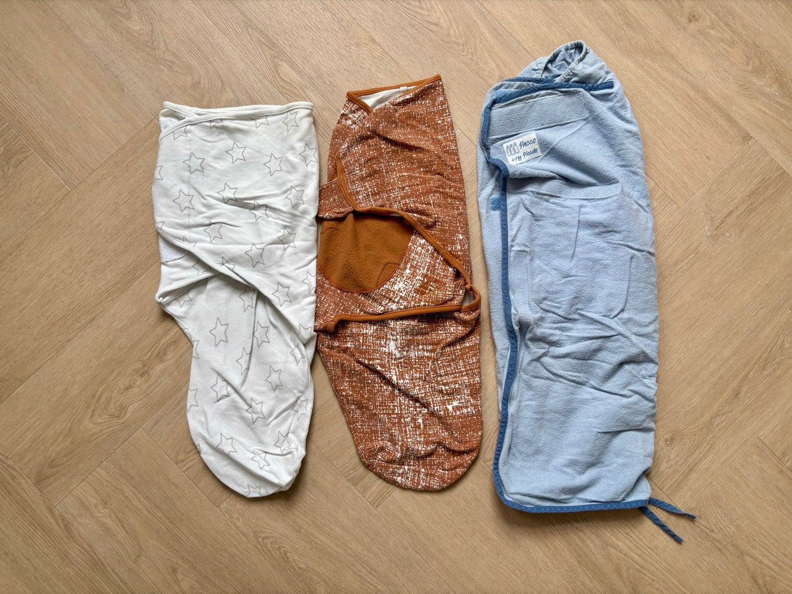 3 Pacco Piccolo inbakerslaapzakjes 4-7 kg, Ophalen, Wasbaar, Gebruikt, Bakerzak of Bakerdoek