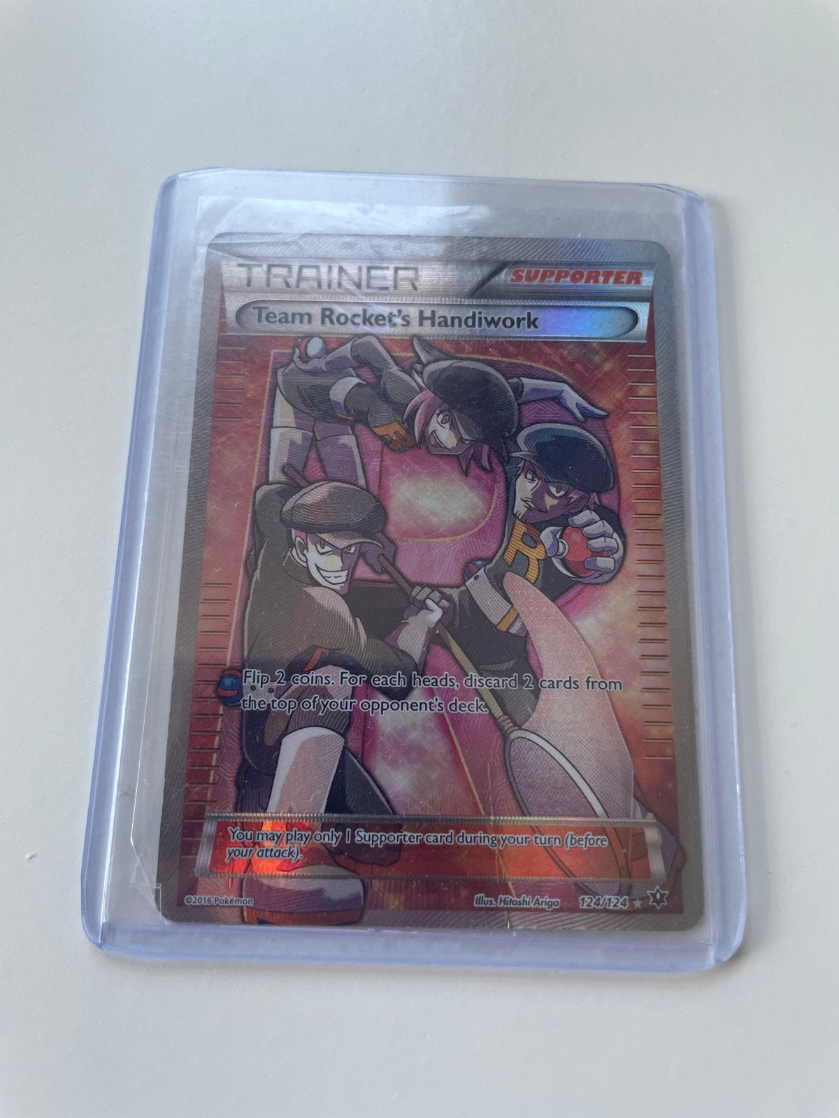 Team Rocket's Handiwork Full Art Supporter Pokémon Kaart, Ophalen, Zo goed als nieuw, Losse kaart, Foil