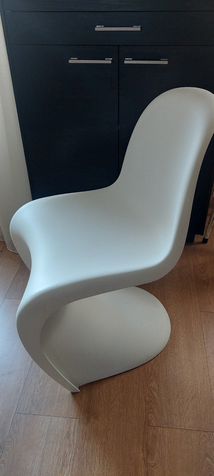 2x Originele Panton Chair Wit met extra viltjes, Huis en Inrichting, Stoelen, Ophalen, Kunststof, Gebruikt, Twee