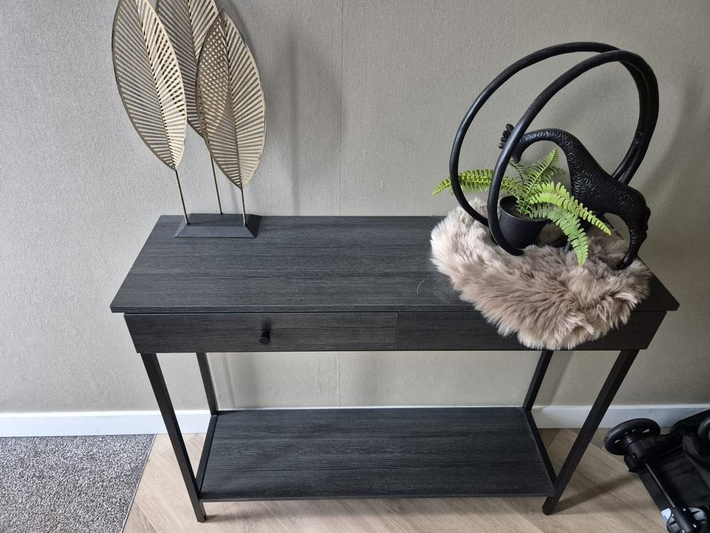 Haltafel(zwart,2 lades,nieuw in doos,ongeopend)moet snel weg, Huis en Inrichting, Tafels | Sidetables, Ophalen, Nieuw, 25 tot 50 cm