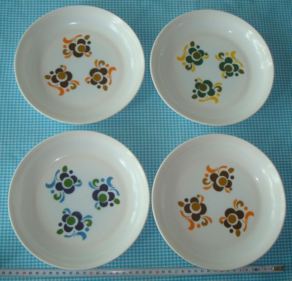 vintage ARCOPOL borden bloemen 4 stuks (Knorr) Lotus, Ophalen of Verzenden