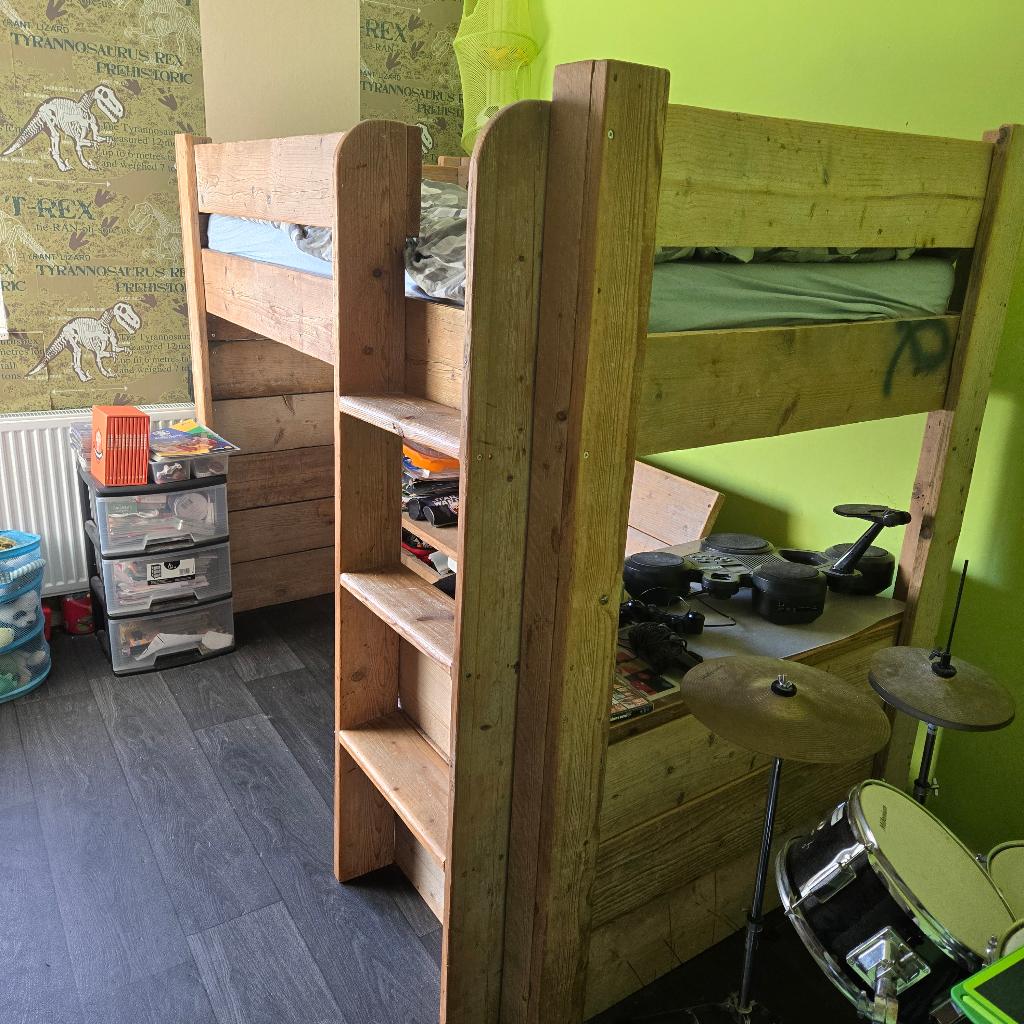 Kinderkamerset steigerhout, Ophalen, Gebruikt, 90 cm, Eenpersoons
