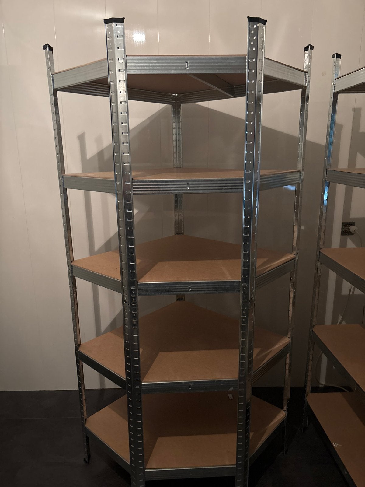 Metalen stellingkast (recht) en een hoek, Ophalen, Gebruikt