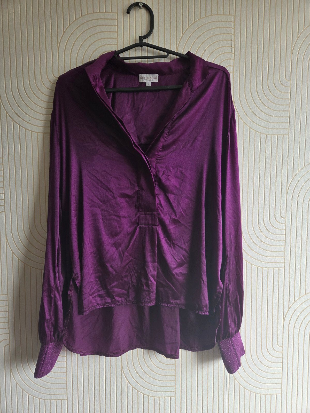 Dea Kudibal Kate zijden blouse - Maat S, Kleding | Dames, Verzenden, Paars, Dea Kudibal ApS, Zo goed als nieuw