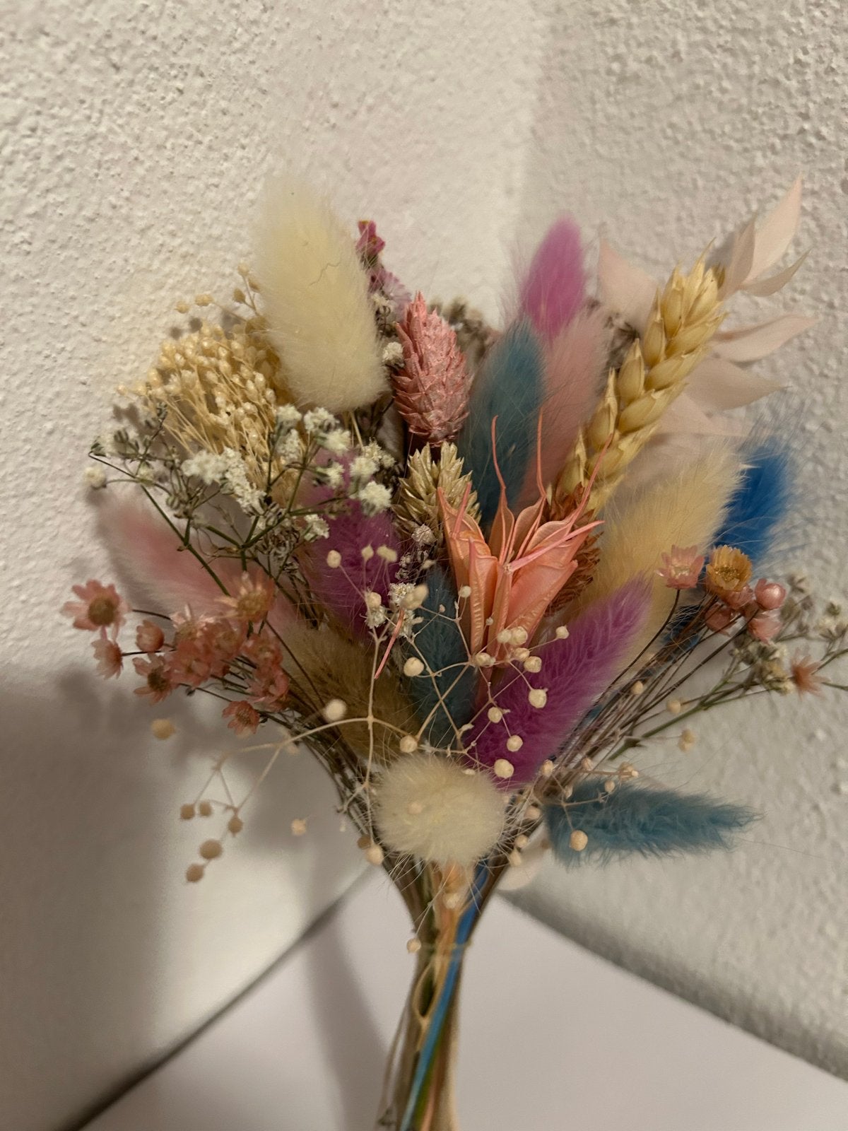 Prachtig Pastel Corsage - Droogbloemen Boeketje, Ophalen of Verzenden, Nieuw, Meerkleurig, Natuurlijk materiaal