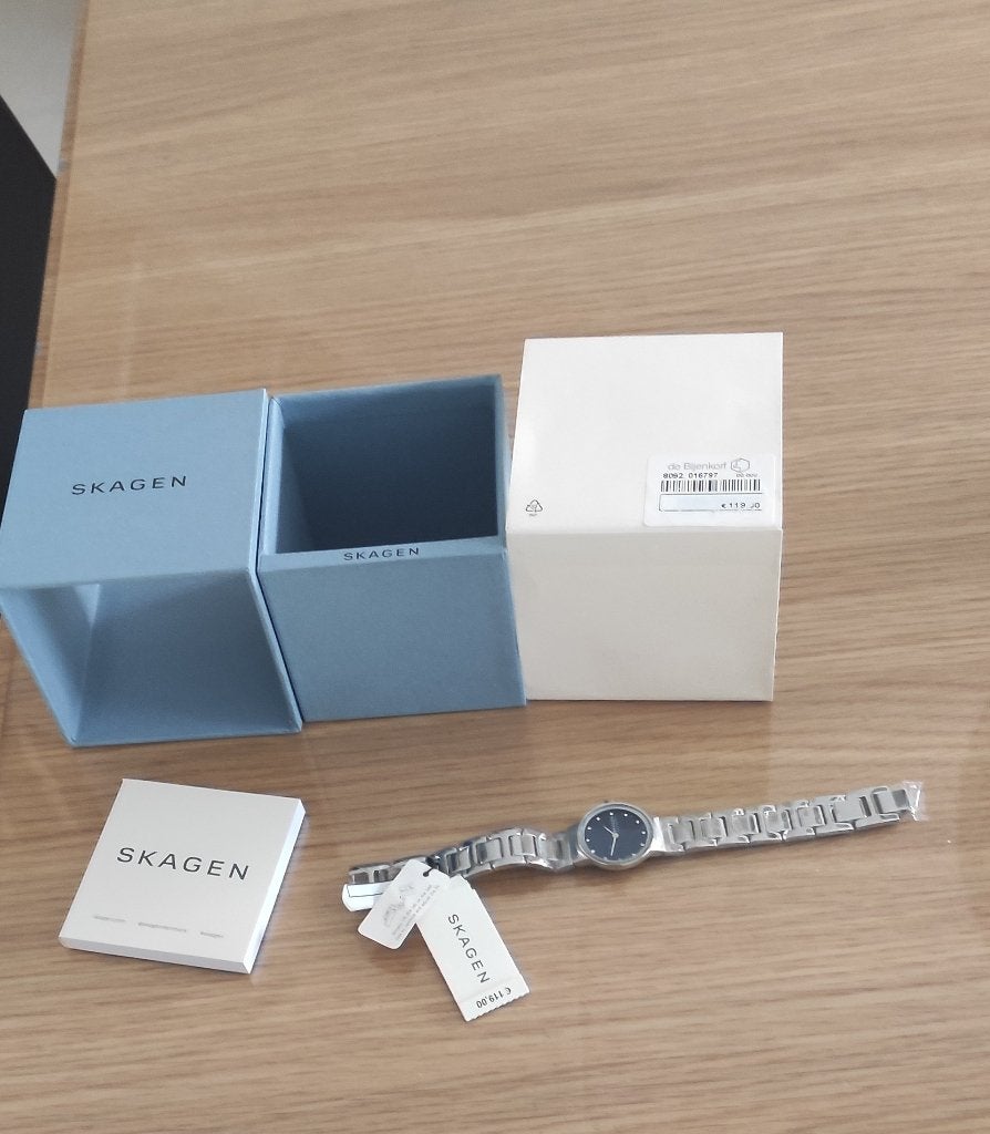 Nieuwe RVS dameshorloge merk "Skagen", Ophalen of Verzenden, Nieuw, Staal, Overige merken