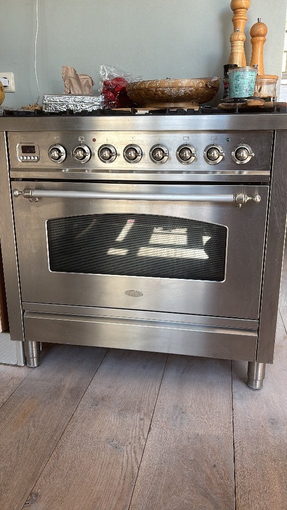 Boretti gasfornuis met elektrische oven, Witgoed en Apparatuur, Fornuizen, Ophalen, Gebruikt, Hete lucht, 60 cm of meer