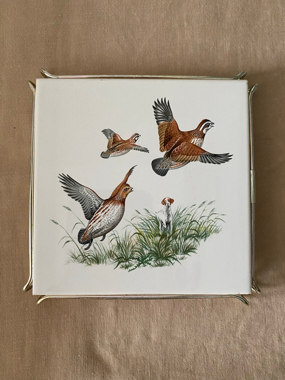 Vintage Mettlach onderzetter met jachtscène, Ophalen of Verzenden