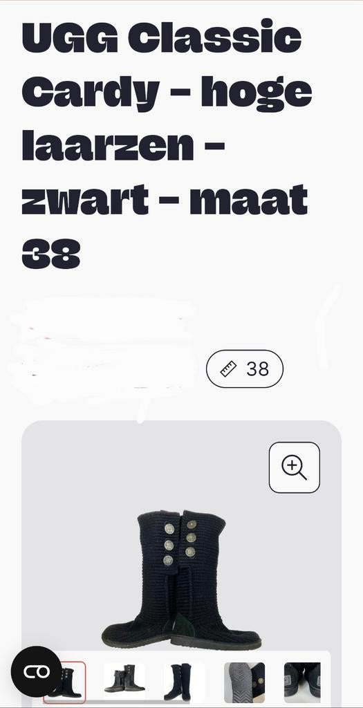 UGG Laarzen Origineel Maat 38, UGG, Zwart, Lage of Enkellaarzen, Ophalen of Verzenden