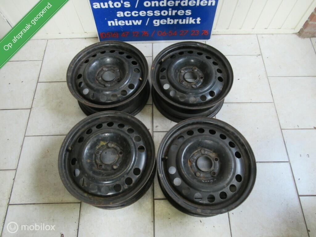 4x 15 inch stalen velg velgen Opel Zafira A, bj '99 t/m '05, Auto-onderdelen, Banden en Velgen, Gebruikt, Velg(en), Ophalen of Verzenden