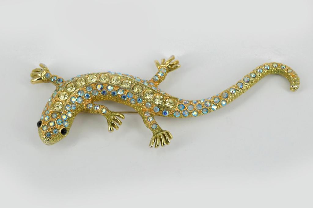 VINTAGE SALAMANDER BROCHE, Ophalen of Verzenden, Zo goed als nieuw, Overige materialen