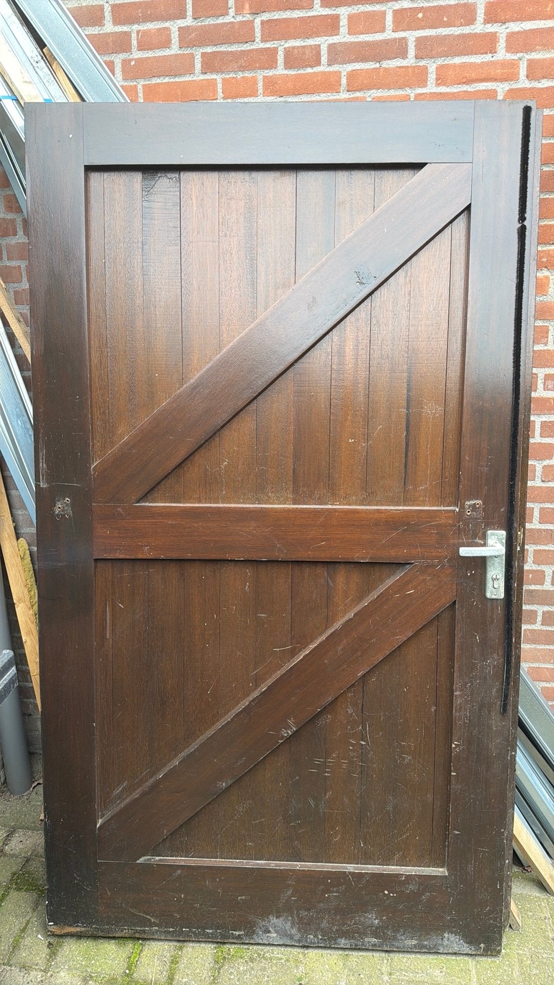 Dubbele garage deur, Doe-het-zelf en Verbouw, Deuren en Horren, Gebruikt, Garagedeur, Ophalen of Verzenden, 120 cm of meer