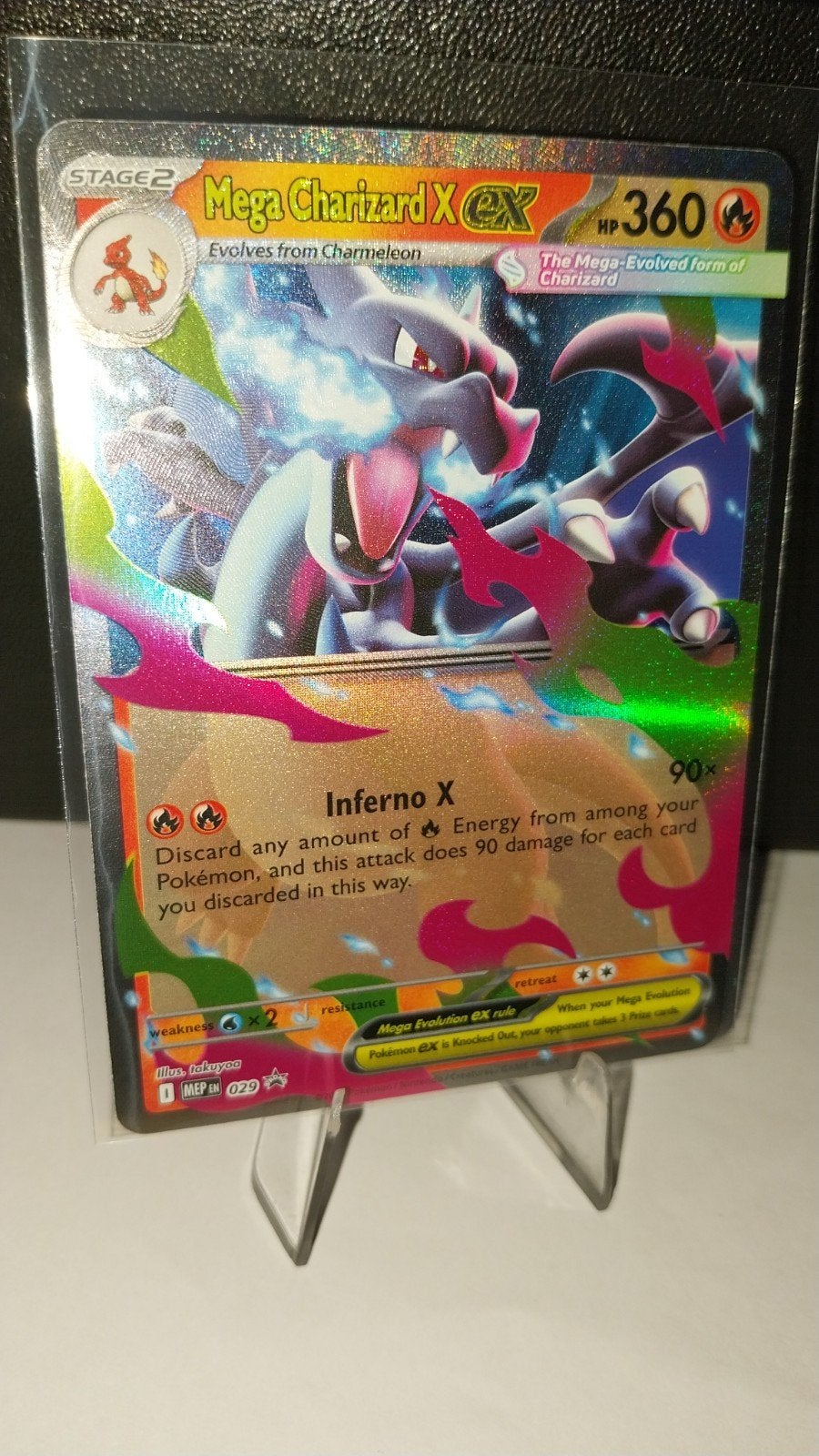 Mega Charizard X EX Pokémon Promo Kaart (029/XY-P), Ophalen of Verzenden, Zo goed als nieuw, Losse kaart, Foil