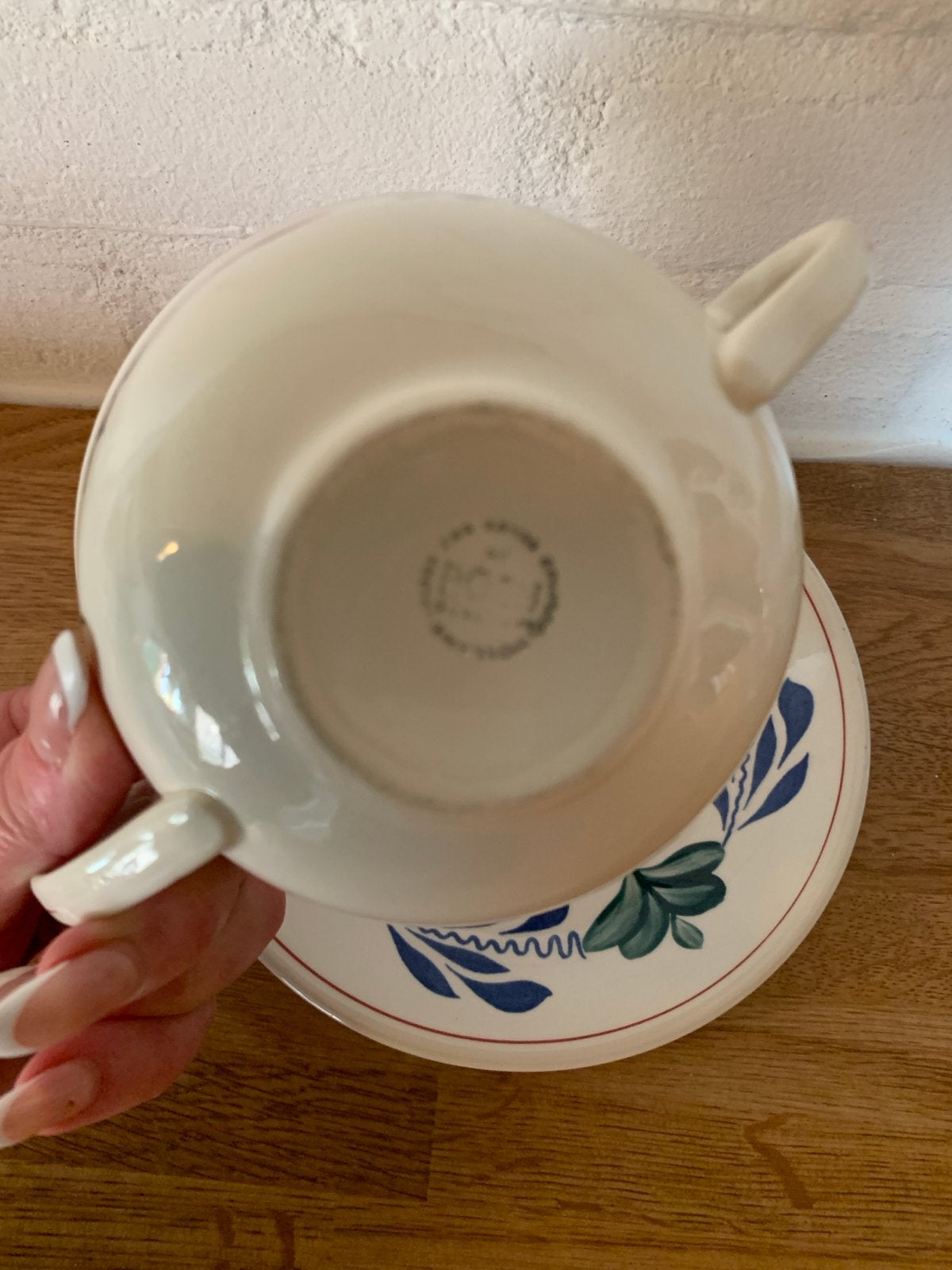 Vintage Boerenbont Boch Frères Keramis soepkom met schotel, Ophalen of Verzenden, Boerenbont, Kom(men)