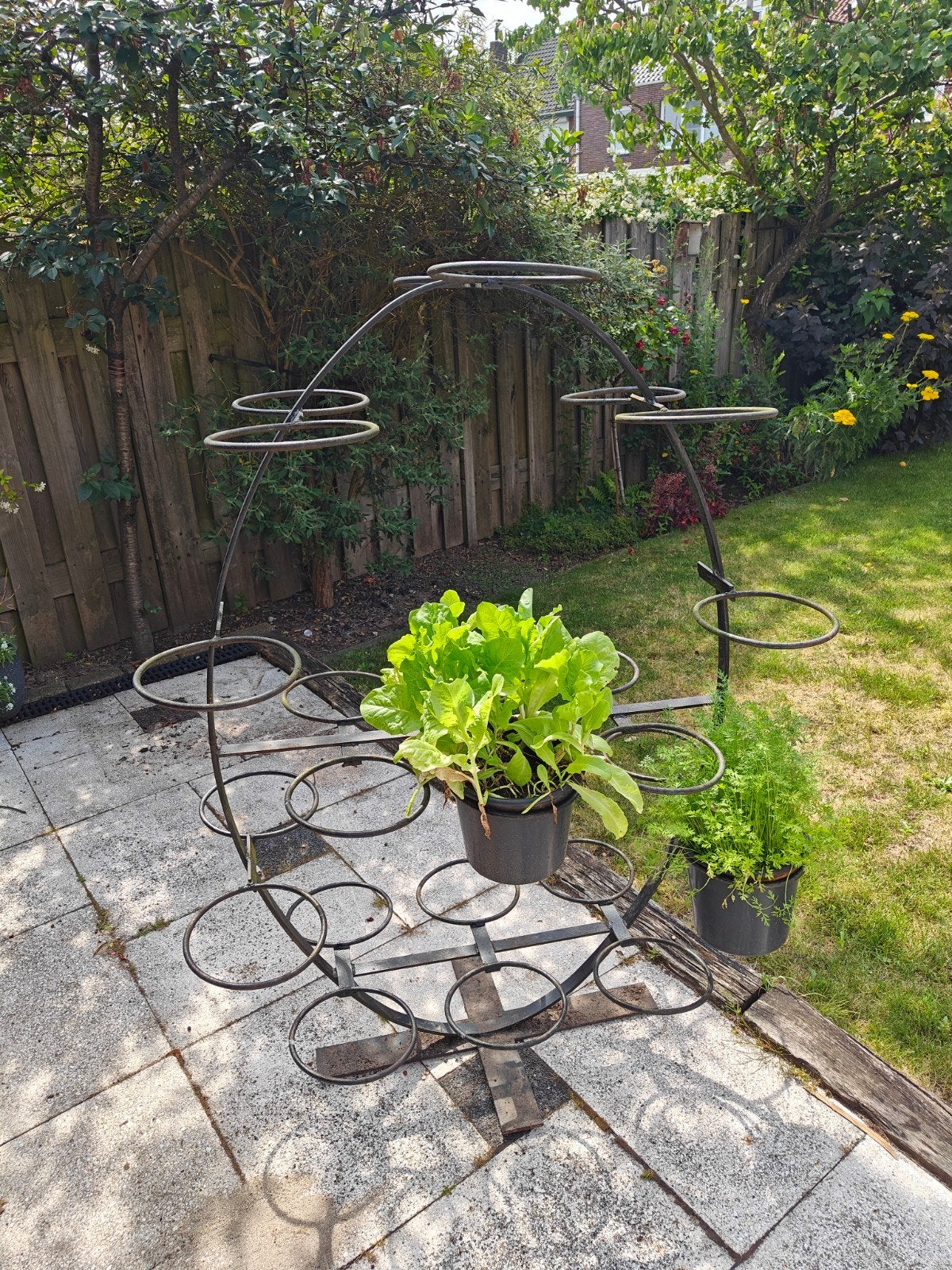 Unieke plantenhouder of kruidenrek, Ophalen, 100 cm of meer, Rond, Metaal