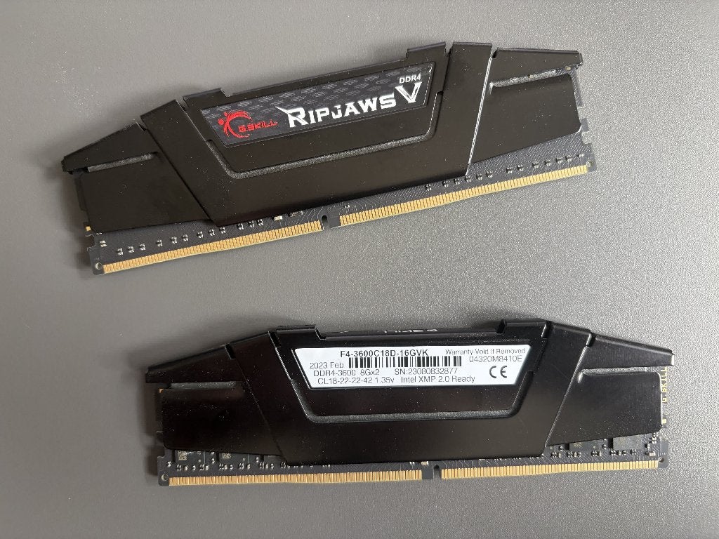 G.Skill Ripjaws V 16GB Kit: 2x 8GB DDR4-3600 CL18, DDR4, Ophalen of Verzenden, Zo goed als nieuw, Desktop
