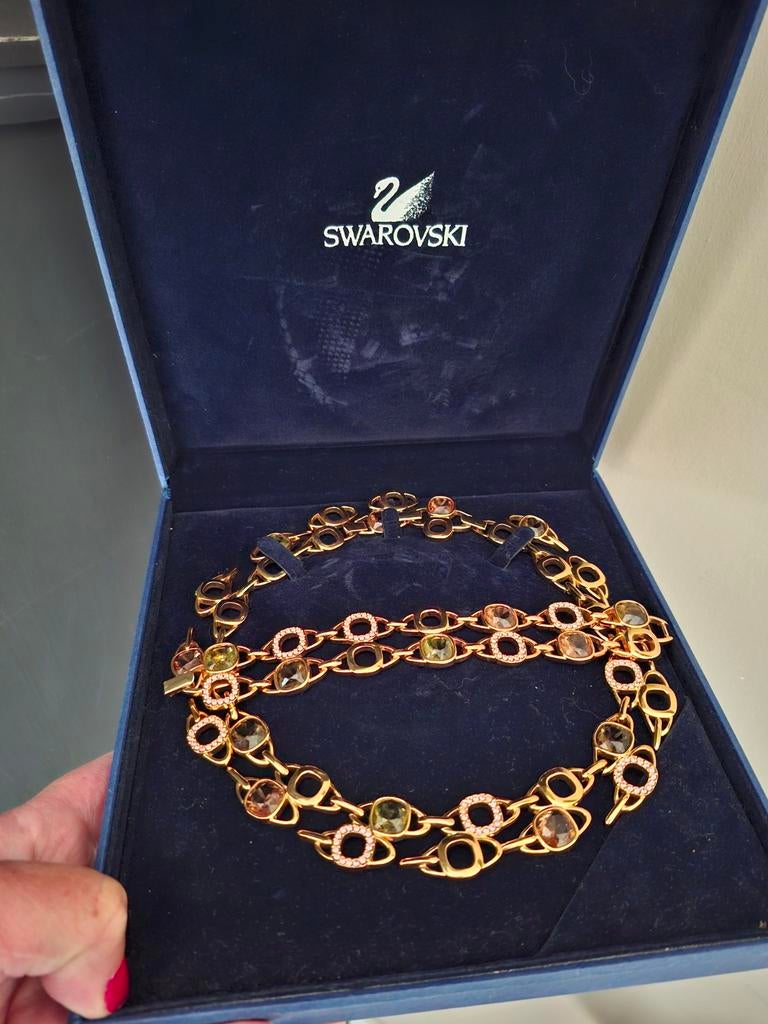Swarovski ketting met kristallen in doos, Sieraden, Tassen en Uiterlijk, Kettingen, Met kristal, Overige materialen, Ophalen of Verzenden