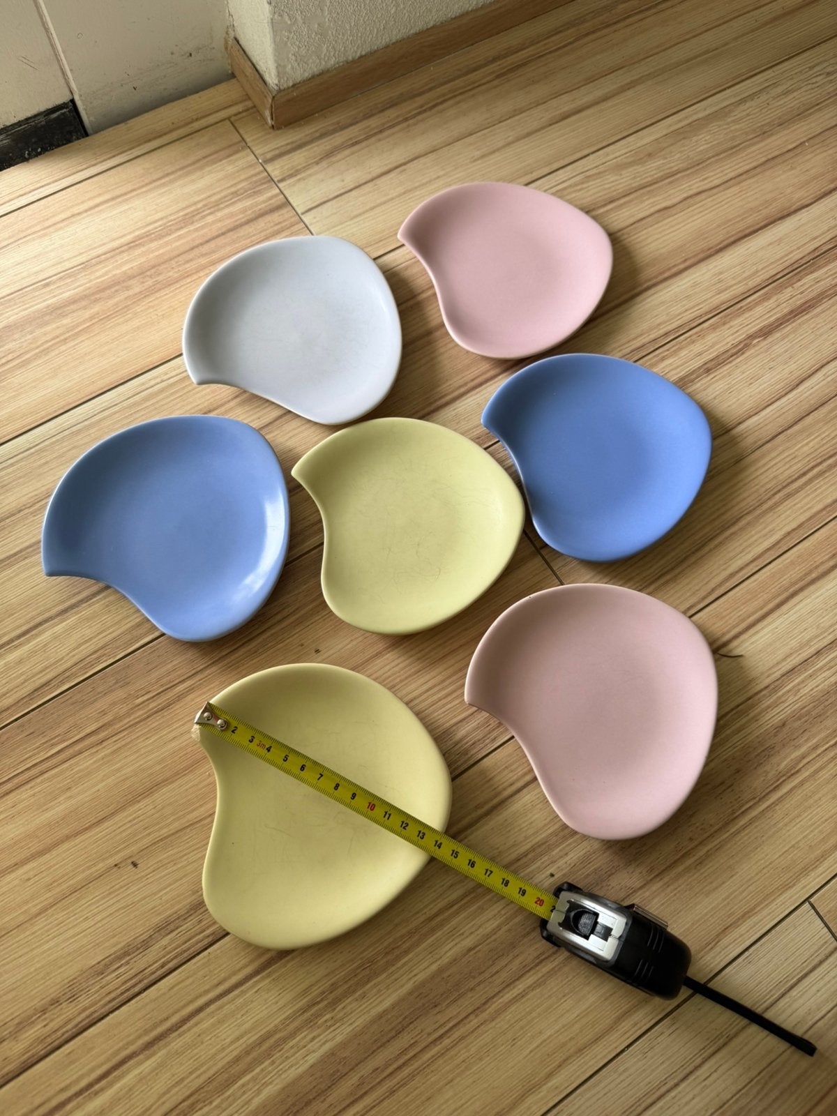 Prachtige set van 8  vintage pastel schaaltjes jaren '50/'60, Ophalen