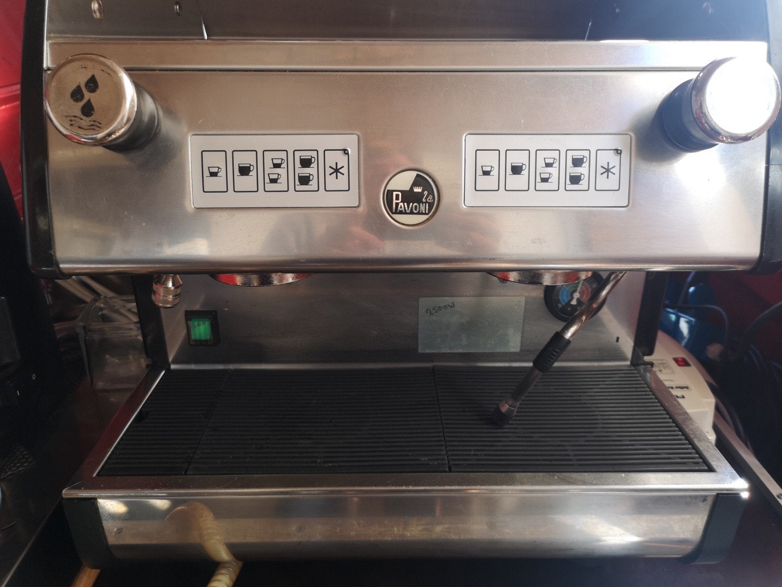 La Pavoni Pub Espressomachine. Complete set met o.a 2 molens, Gebruikt, Espresso apparaat, 10 kopjes of meer, Koffiebonen