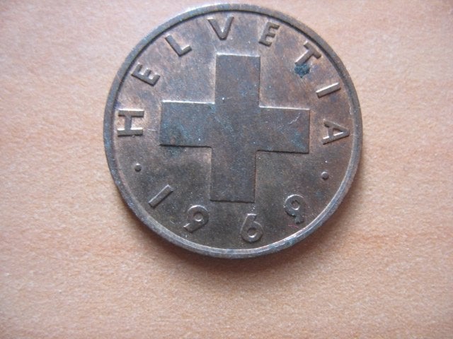 Zwitserland 2 rappen 1969, Verzenden, Overige landen