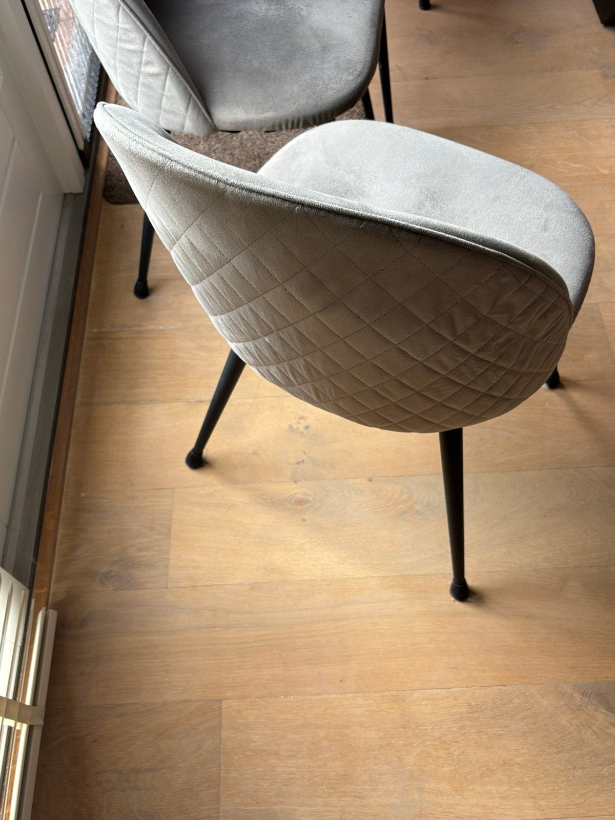 Eetkamerstoelen, Ophalen, Gebruikt, Grijs, Drie