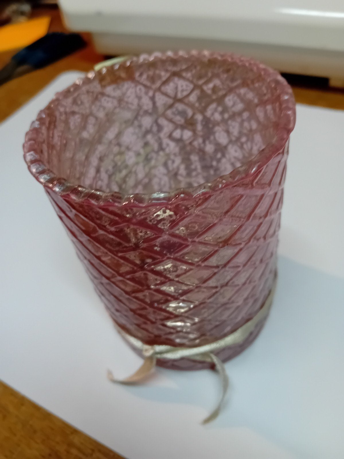 Roze glas van Riverdale leuk met waxinelichtje., Ophalen of Verzenden, Roze, Glas, Riverdale