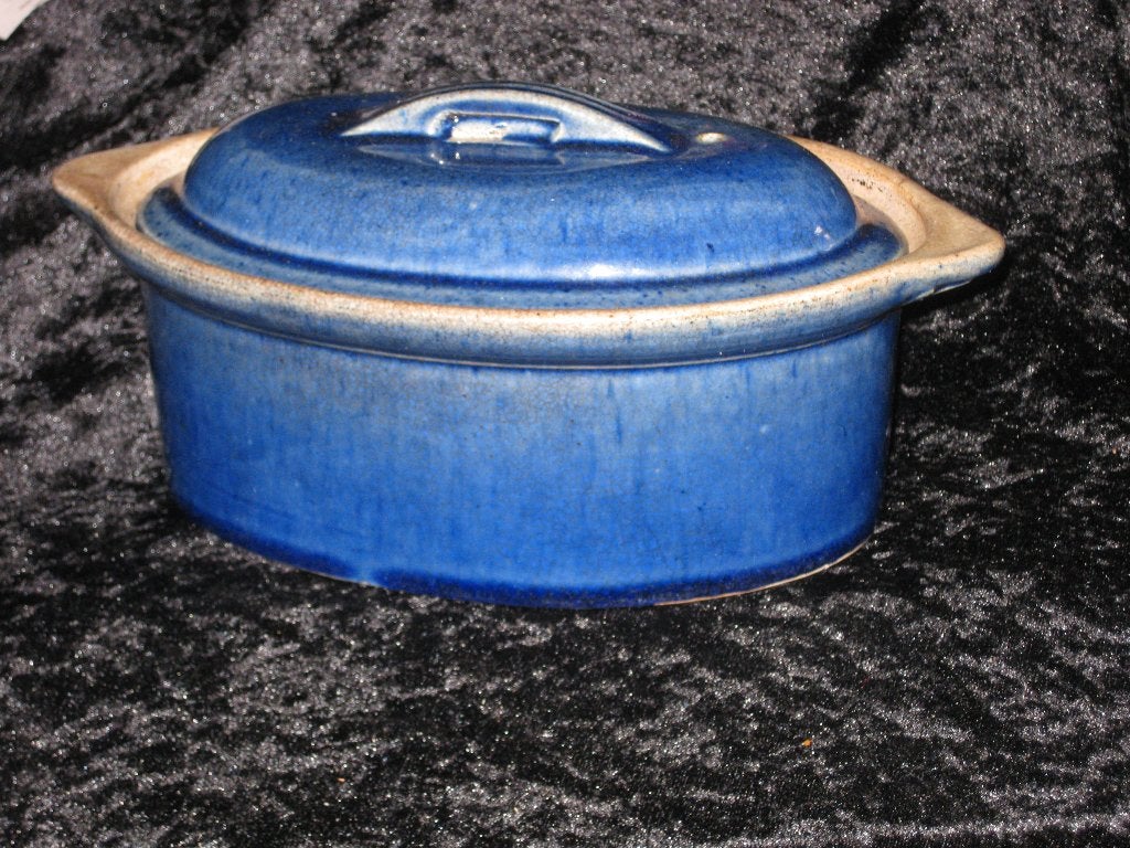 La Broche Digoin Pathé Schaal Antiek Blauw, Ophalen