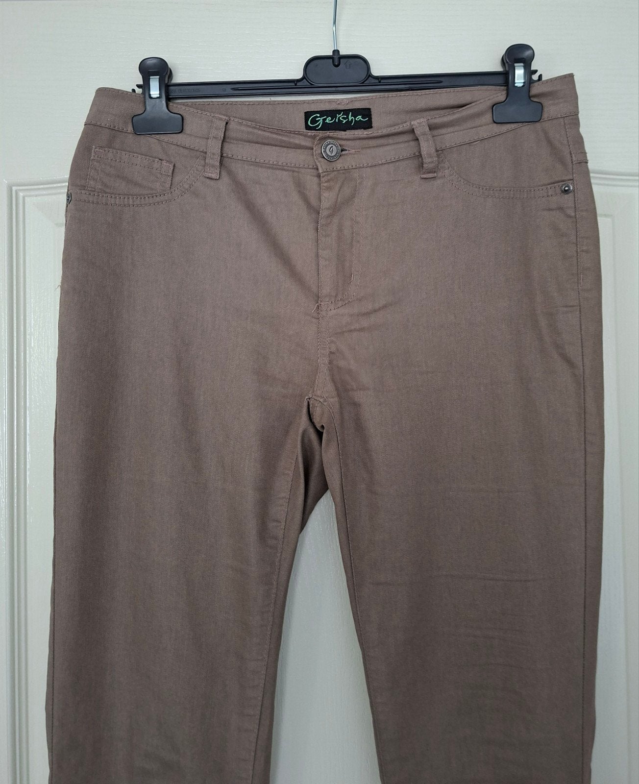 Geisha Broek Maat 42/44 (L) in Taupe/Bruin, Maat 42/44 (L), Ophalen of Verzenden, Zo goed als nieuw, Lang