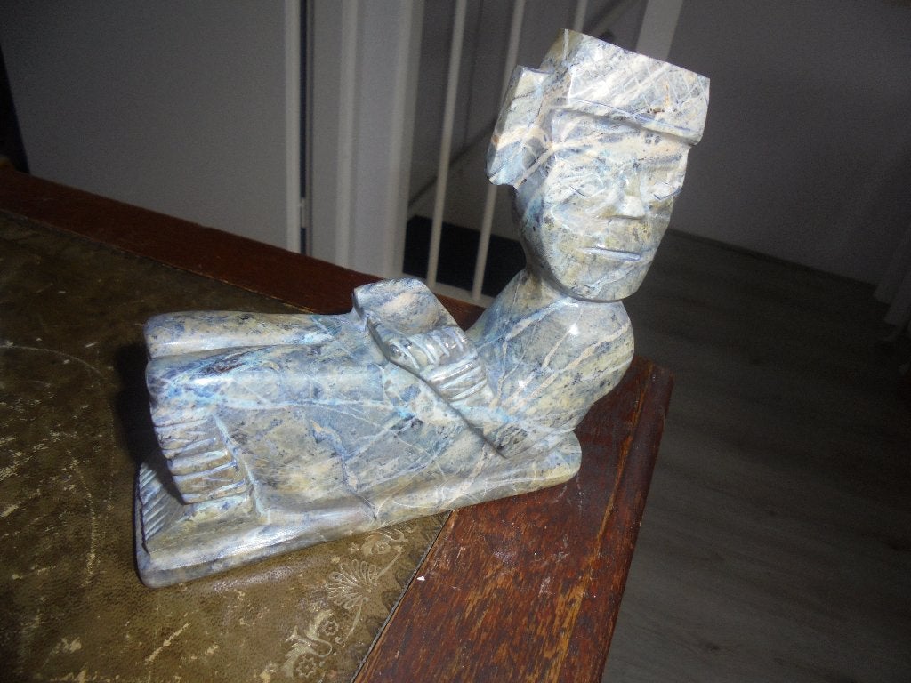 vintage artefact handgesneden steen beeld maya inca cultuur, Antiek en Kunst, Kunst | Beelden en Houtsnijwerken, Ophalen of Verzenden